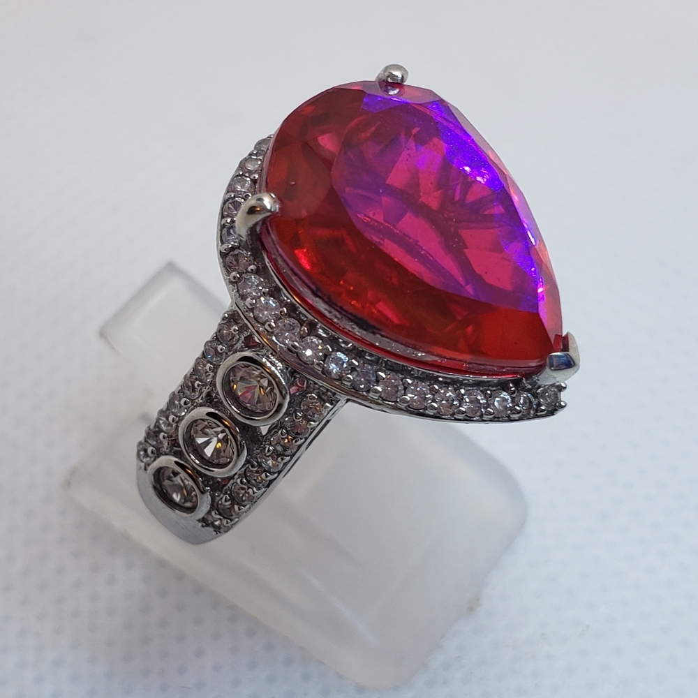 SOLD To  C! Rare Unique Volcanic Quartz  Ring in Platinum Over Sterling S - Picture 11 of 17